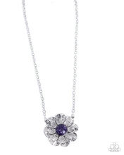 Load image into Gallery viewer, Floral Form Purple Necklace