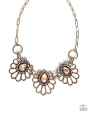 Load image into Gallery viewer, Teardrop Timeline Brass Necklace