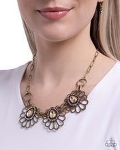 Load image into Gallery viewer, Teardrop Timeline Brass Necklace