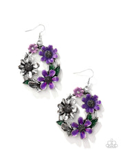 Load image into Gallery viewer, Wreathed Weekday Purple Earrings