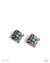 Load image into Gallery viewer, Stony Stencil Blue Clip-On Earrings