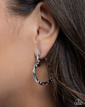 Load image into Gallery viewer, Mosaic Matchmaker Multi/Silver Hoop Earrings
