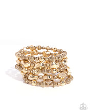 Load image into Gallery viewer, Monochromatic Mosaic Gold Coil Bracelet