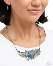 Load image into Gallery viewer, Fancy Feather Blue Necklace