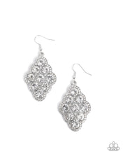 Load image into Gallery viewer, Scalloped Shimmer White Earrings