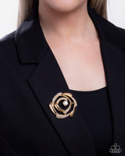 Load image into Gallery viewer, Singing Spirals Gold Brooch