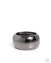 Load image into Gallery viewer, Hammered Hassle Black Hinged Bracelet