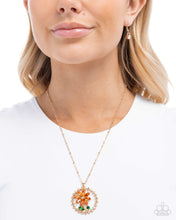 Load image into Gallery viewer, Framing Florals Orange Necklace