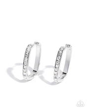 Load image into Gallery viewer, Encased Elevation White Hoop Earrings