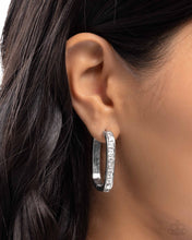 Load image into Gallery viewer, Encased Elevation White Hoop Earrings