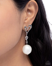 Load image into Gallery viewer, Sweetheart Sphere White Earrings