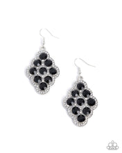 Load image into Gallery viewer, Scalloped Shimmer Black Earrings
