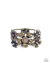 Load image into Gallery viewer, Bursting Bouquet Brass Hinged Bracelet