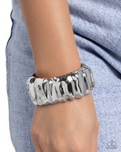 Load image into Gallery viewer, Warped Wheelhouse Silver Hinged Bracelet