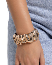 Load image into Gallery viewer, Warped Wheelhouse Gold Hinge Bracelet