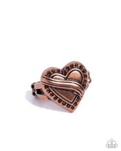 Load image into Gallery viewer, Hint of Heartbreak Copper Skinny Band Ring