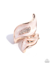 Load image into Gallery viewer, Ornate Overlap Rose Gold Skinny Band Ring
