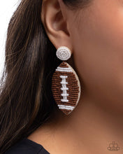 Load image into Gallery viewer, Football Fan Brown Seed-Bead Earrings