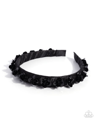 Floral Film Black Headband