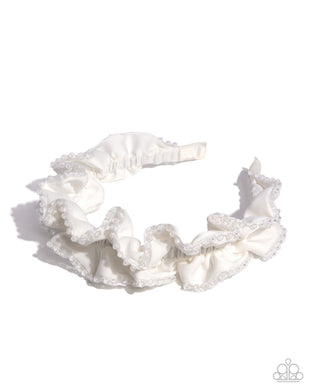 Beaded Broadcast White Headband