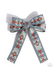 Load image into Gallery viewer, Printed Parlor Blue Hair Bow