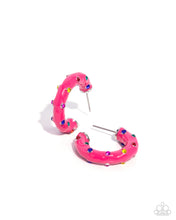 Load image into Gallery viewer, Promising Paint Pink Hoop Earrings