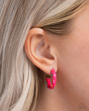 Load image into Gallery viewer, Promising Paint Pink Hoop Earrings