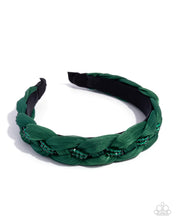 Load image into Gallery viewer, Beaded Boarding School Green Head Band