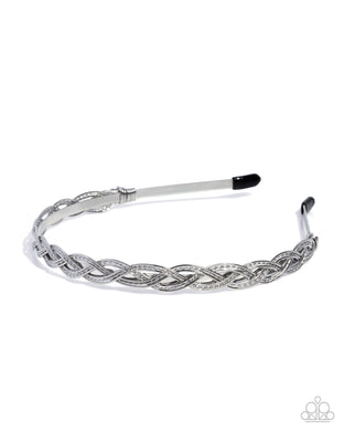 Braided Boarding School Silver Headband