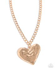 Load image into Gallery viewer, Hammered Heartthrob Gold Necklace