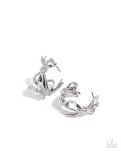 Load image into Gallery viewer, Coquette Catwalk Silver Hoop Earrings