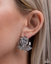 Load image into Gallery viewer, Rose Record Silver Post Earrings