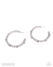 Load image into Gallery viewer, Classical Ballet White Blockbuster Hoop Earrings