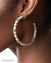 Load image into Gallery viewer, Classical Ballet White Blockbuster Hoop Earrings