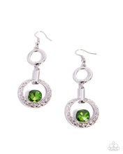 Load image into Gallery viewer, Center Cascade Green Earrings