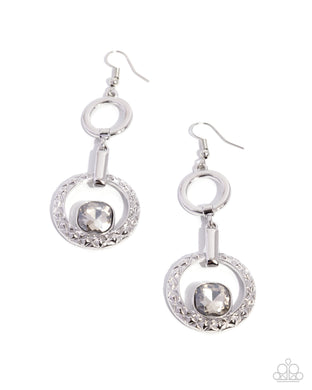 Center Cascade Silver Earrings