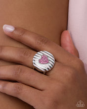 Load image into Gallery viewer, Smitten Stripes Pink Post Earrings