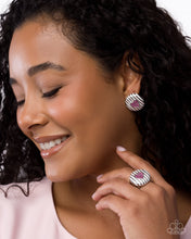 Load image into Gallery viewer, Smitten Stripes Pink Post Earrings