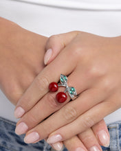 Load image into Gallery viewer, Celebratory Cherries Red Skinny Band Rings