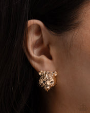 Load image into Gallery viewer, Luminescent Leopard Gold Post Earrings