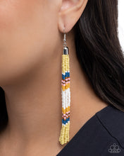 Load image into Gallery viewer, Stunning Strands Yellow Seedbead Earrings