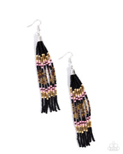 Load image into Gallery viewer, Stunning Strands Black Seed Bead Earrings