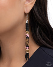 Load image into Gallery viewer, Stunning Strands Black Seed Bead Earrings