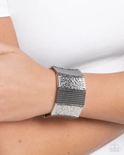 Load image into Gallery viewer, Textured Title Silver Bracelet