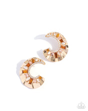 Load image into Gallery viewer, Crimped Color Brown Post Earrings