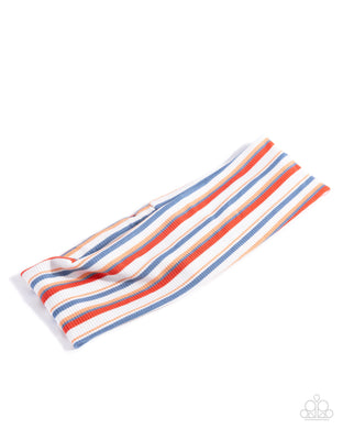Striped Suffragette Multi Blue/Orange Headband