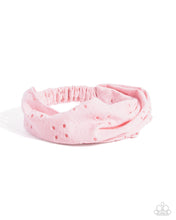 Load image into Gallery viewer, Eyelet Elegance Pink Headband