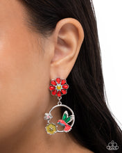 Load image into Gallery viewer, Tropical Tapestry Red Earrings