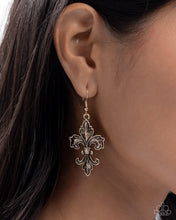 Load image into Gallery viewer, Fancy Fleur-De-Lis Gold Earrings