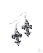 Load image into Gallery viewer, Fancy Fleur-De-Lis Silver Earrings